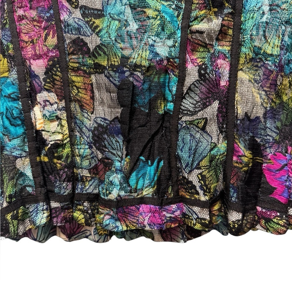 Alberto Makali Multicolor Butterfly Mesh Jacket Top Size L Vintage Designer - Picture 9 of 13